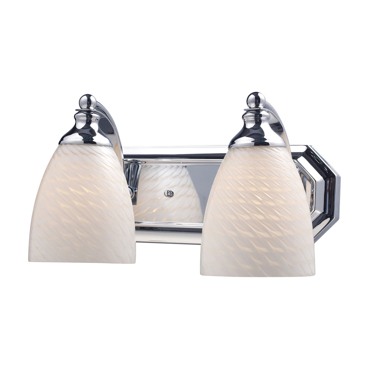 ELK Lighting 570-2C-WS Mix and Match Vanity 2-Light Wall Lamp in Chrome with White Swirl Glass