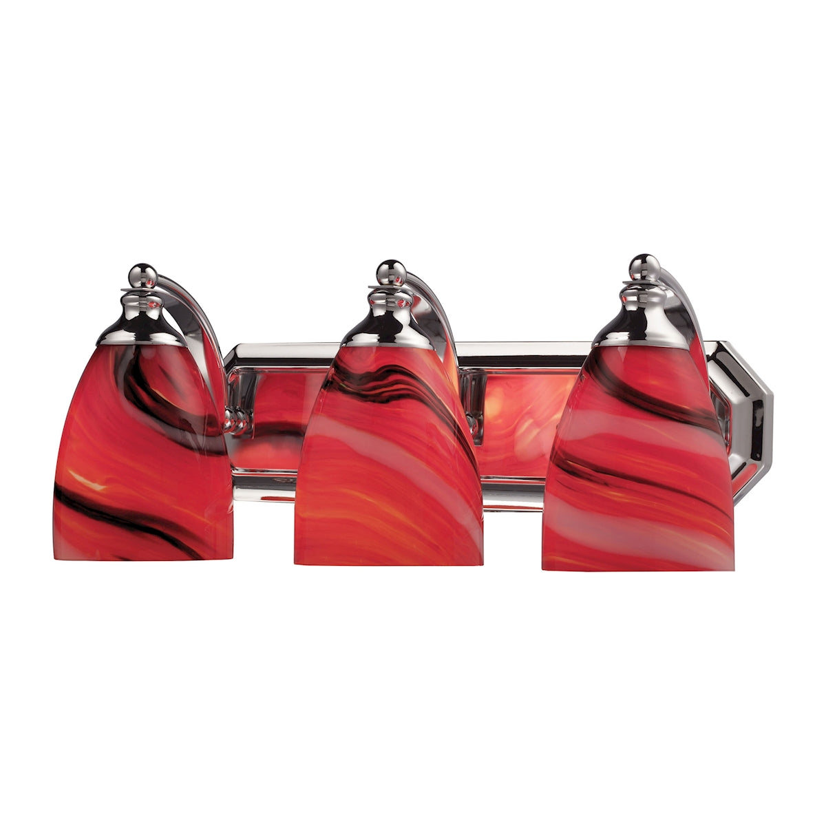 ELK Lighting 570-3C-CY Mix and Match Vanity 3-Light Wall Lamp in Chrome with Candy Glass
