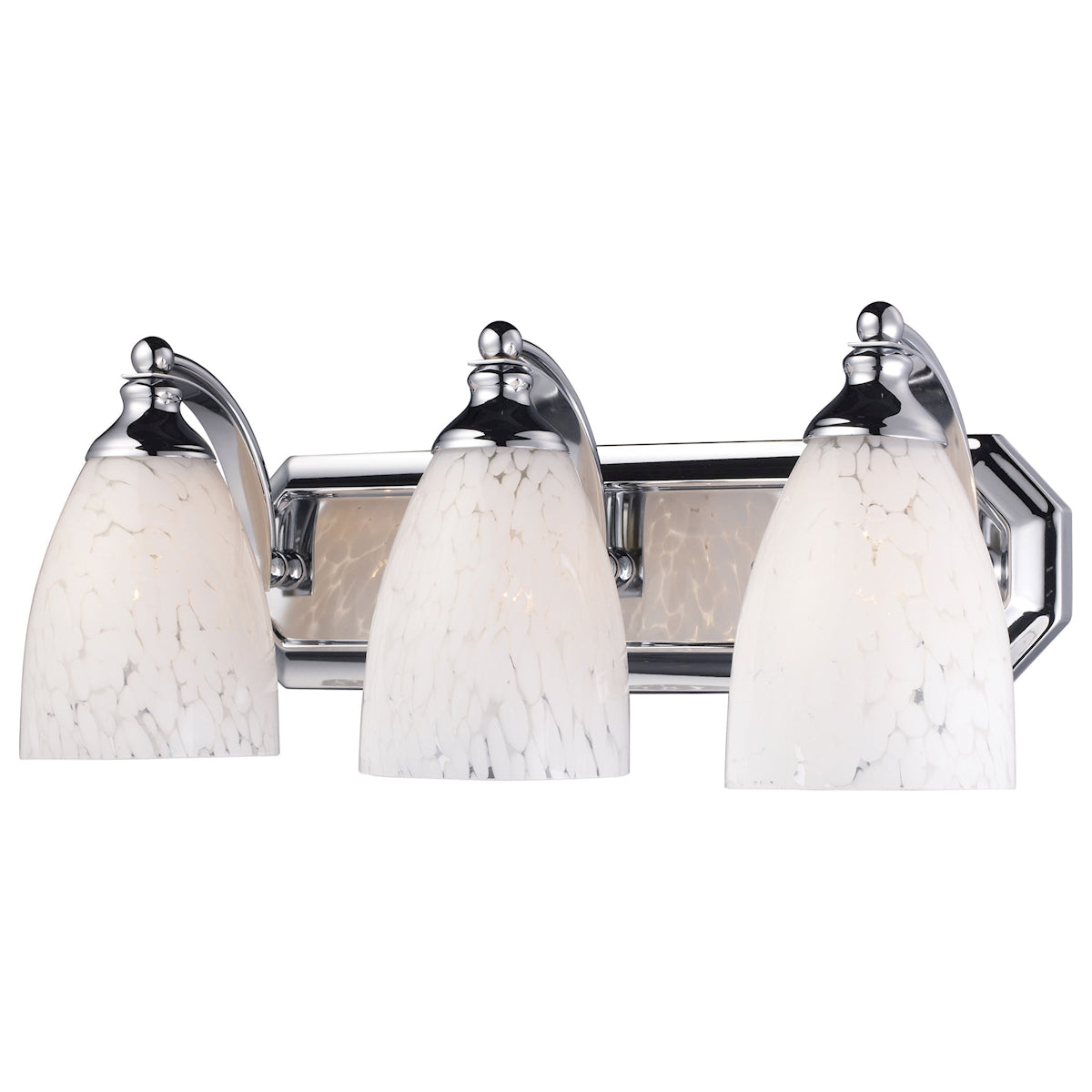 ELK Lighting 570-3C-SW Mix and Match Vanity 3-Light Wall Lamp in Chrome with Snow White Glass