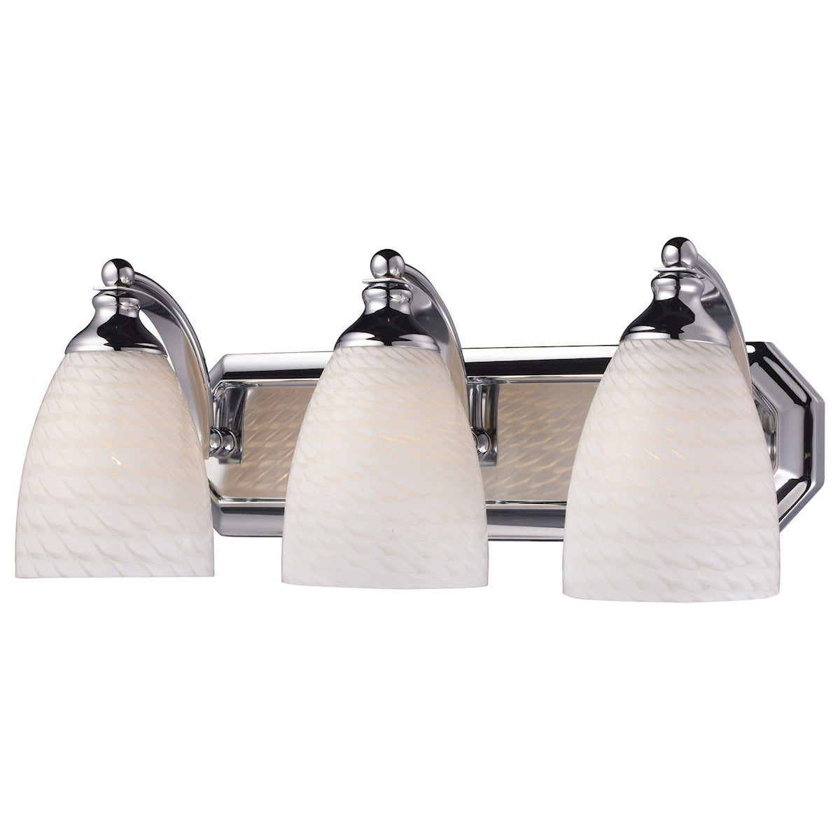 ELK Lighting 570-3C-WS Mix and Match Vanity 3-Light Wall Lamp in Chrome with White Swirl Glass