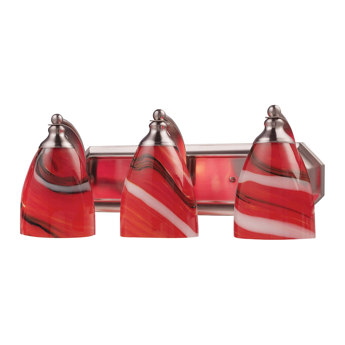 ELK Lighting 570-3N-CY Mix-N-Match Vanity 3-Light Wall Lamp in Satin Nickel with Candy Glass
