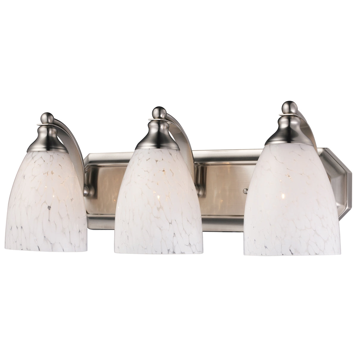 ELK Lighting 570-3N-SW Mix-N-Match Vanity 3-Light Wall Lamp in Satin Nickel with Snow White Glass