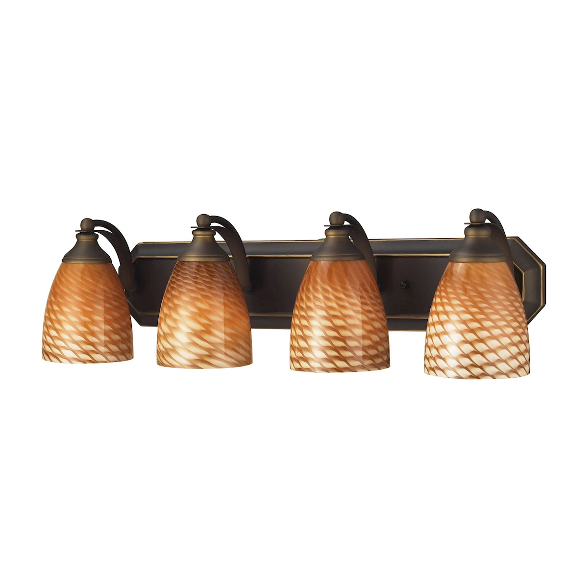 ELK Lighting 570-4B-C Mix-N-Match Vanity 4-Light Wall Lamp in Aged Bronze with Cocoa Glass