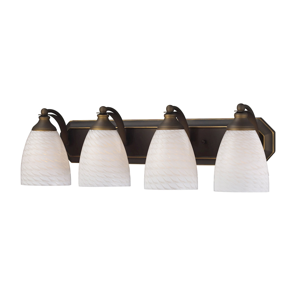 ELK Lighting 570-4B-WS Mix-N-Match Vanity 4-Light Wall Lamp in Aged Bronze with White Swirl Glass