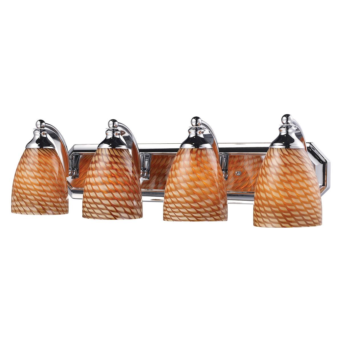 ELK Lighting 570-4C-C Mix and Match Vanity 4-Light Wall Lamp in Chrome with Cocoa Glass