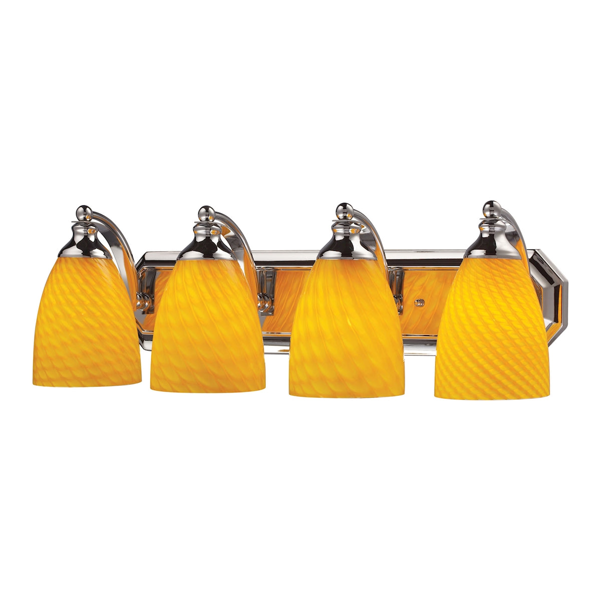 ELK Lighting 570-4C-CN Mix and Match Vanity 4-Light Wall Lamp in Chrome with Canary Glass