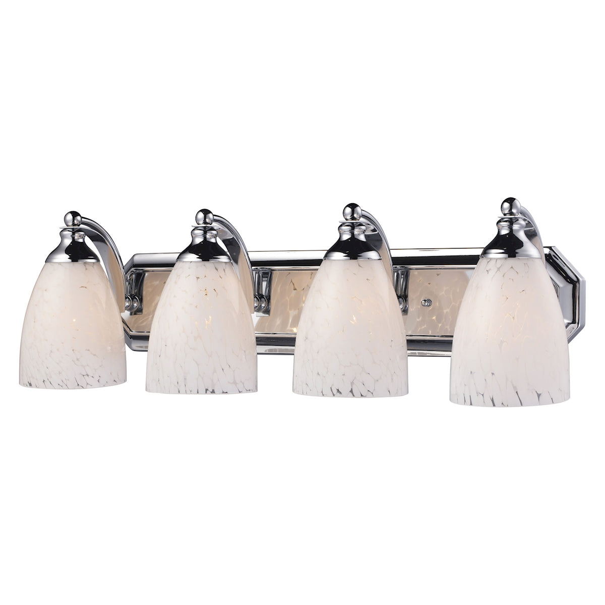ELK Lighting 570-4C-SW Mix and Match Vanity 4-Light Wall Lamp in Chrome with Snow White Glass