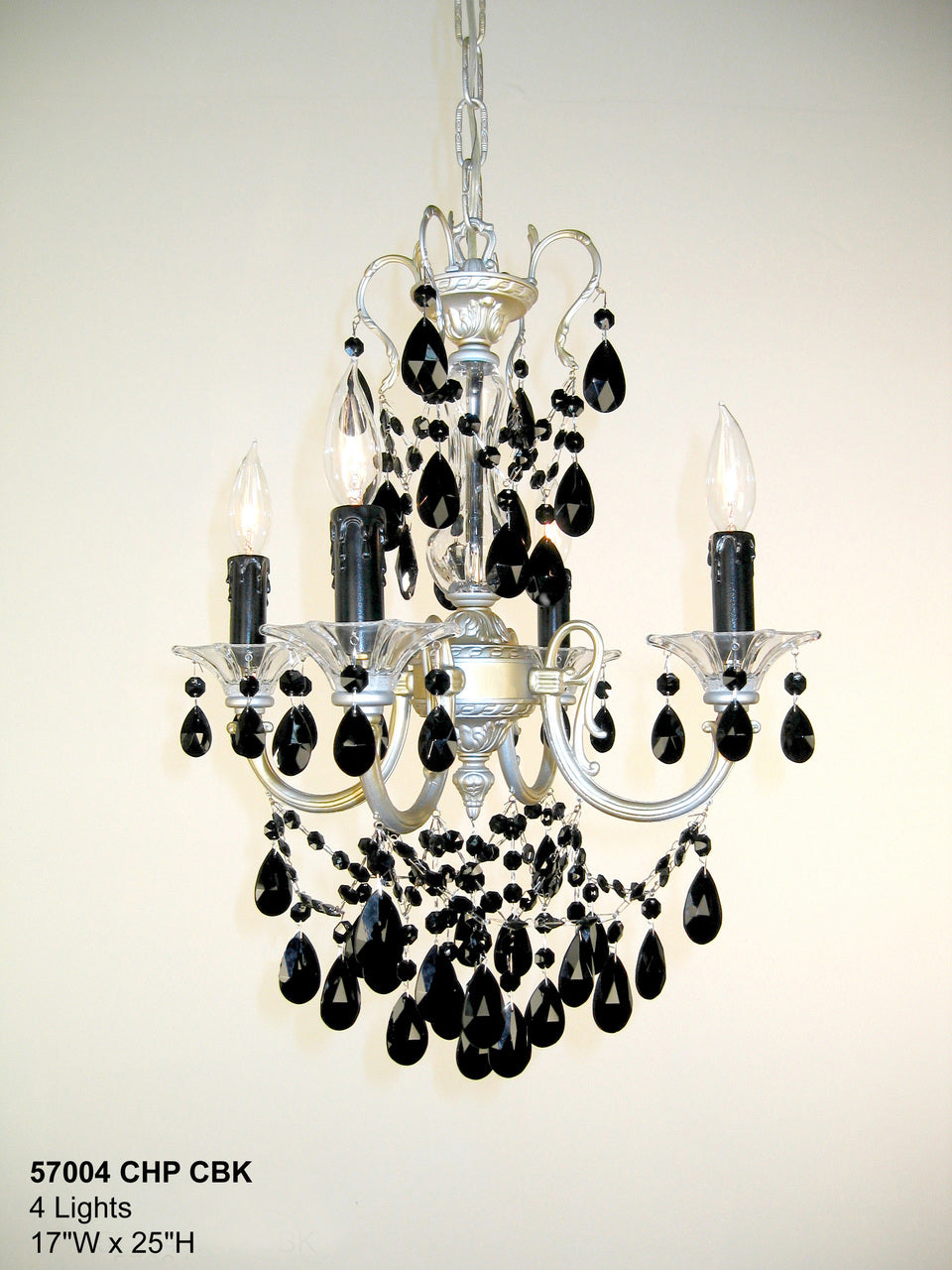Classic Lighting 57004 CHP CBK Via Venteo Crystal Mini Chandelier in Champagne Pearl (Imported from Spain)