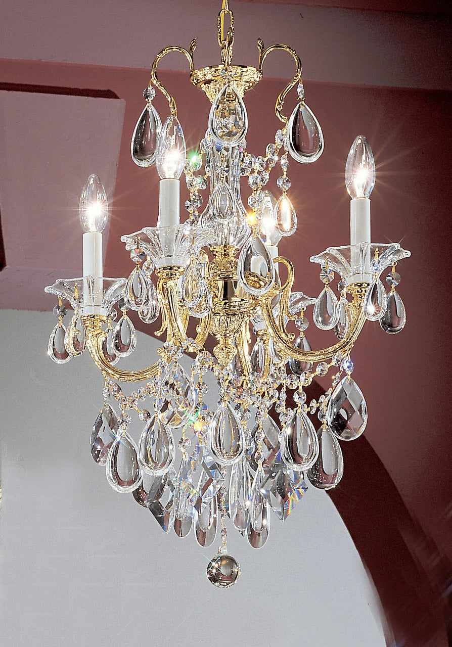 Classic Lighting 57004 G C Via Venteo Crystal Mini Chandelier in 24k Gold (Imported from Spain)