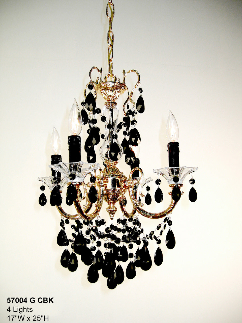 Classic Lighting 57004 G CBK Via Venteo Crystal Mini Chandelier in 24k Gold (Imported from Spain)