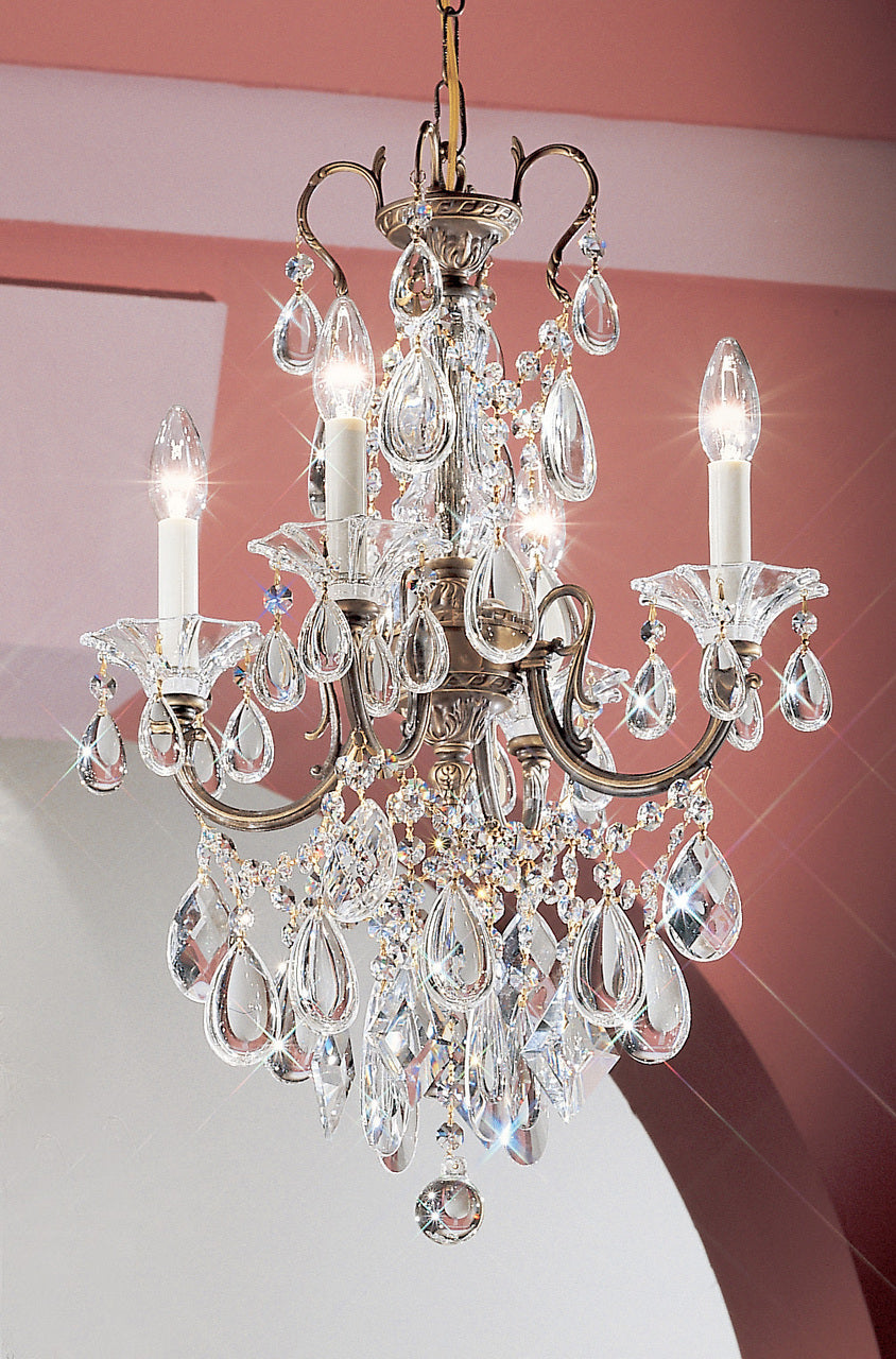 Classic Lighting 57004 RB C Via Venteo Crystal Mini Chandelier in Roman Bronze (Imported from Spain)