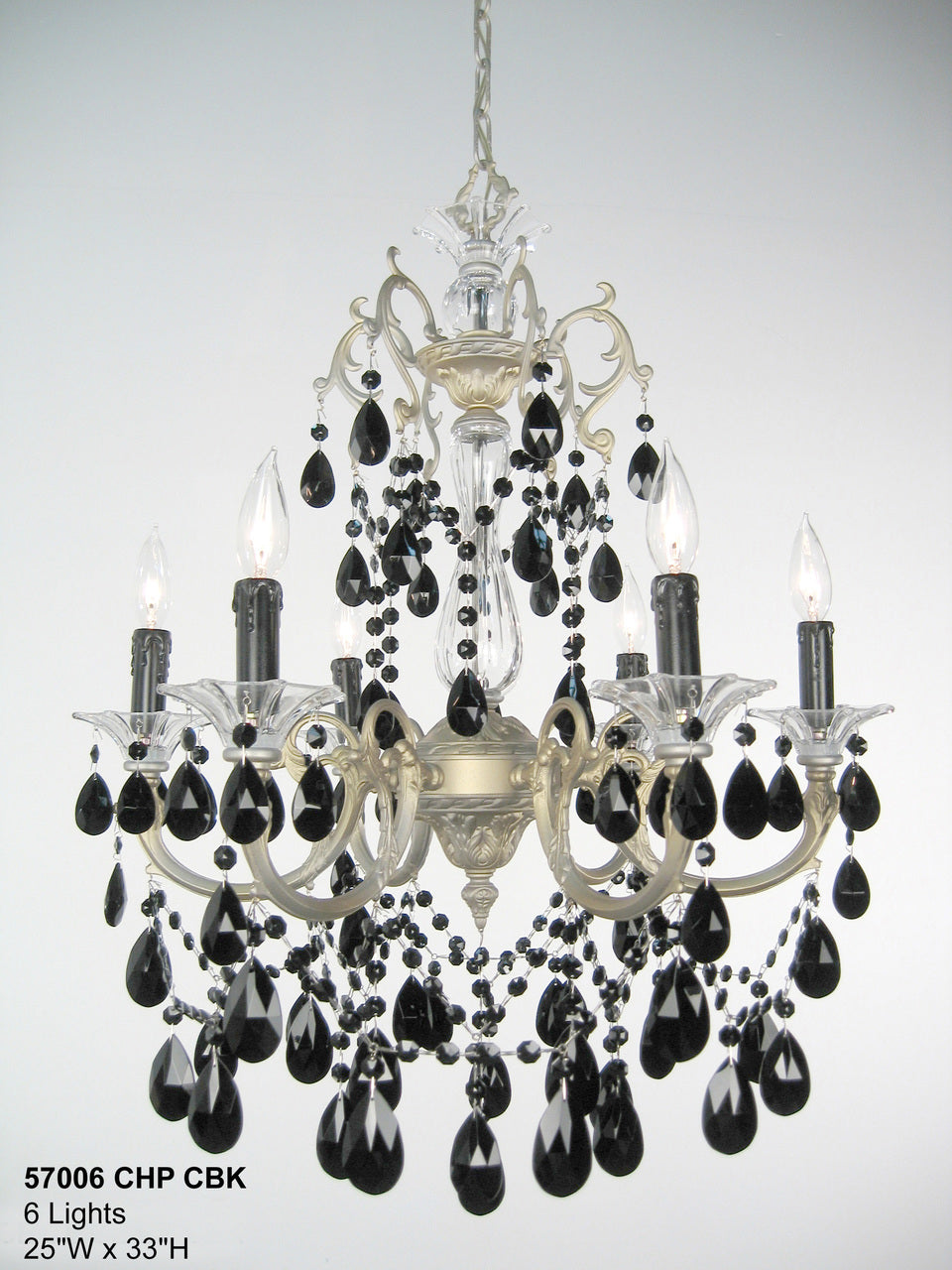 Classic Lighting 57006 CHP SJT Via Venteo Crystal Chandelier in Champagne Pearl (Imported from Spain)