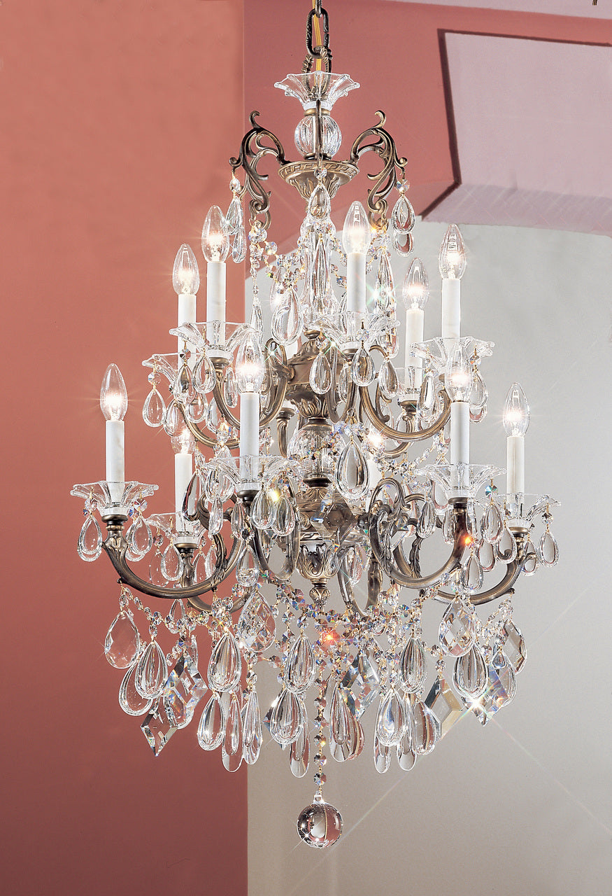 Classic Lighting 57012 RB SC Via Venteo Crystal Chandelier in Roman Bronze (Imported from Spain)