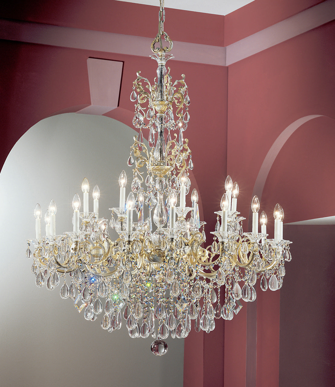 Classic Lighting 57025 CHP CGT Via Venteo Crystal Chandelier in Champagne Pearl (Imported from Spain)