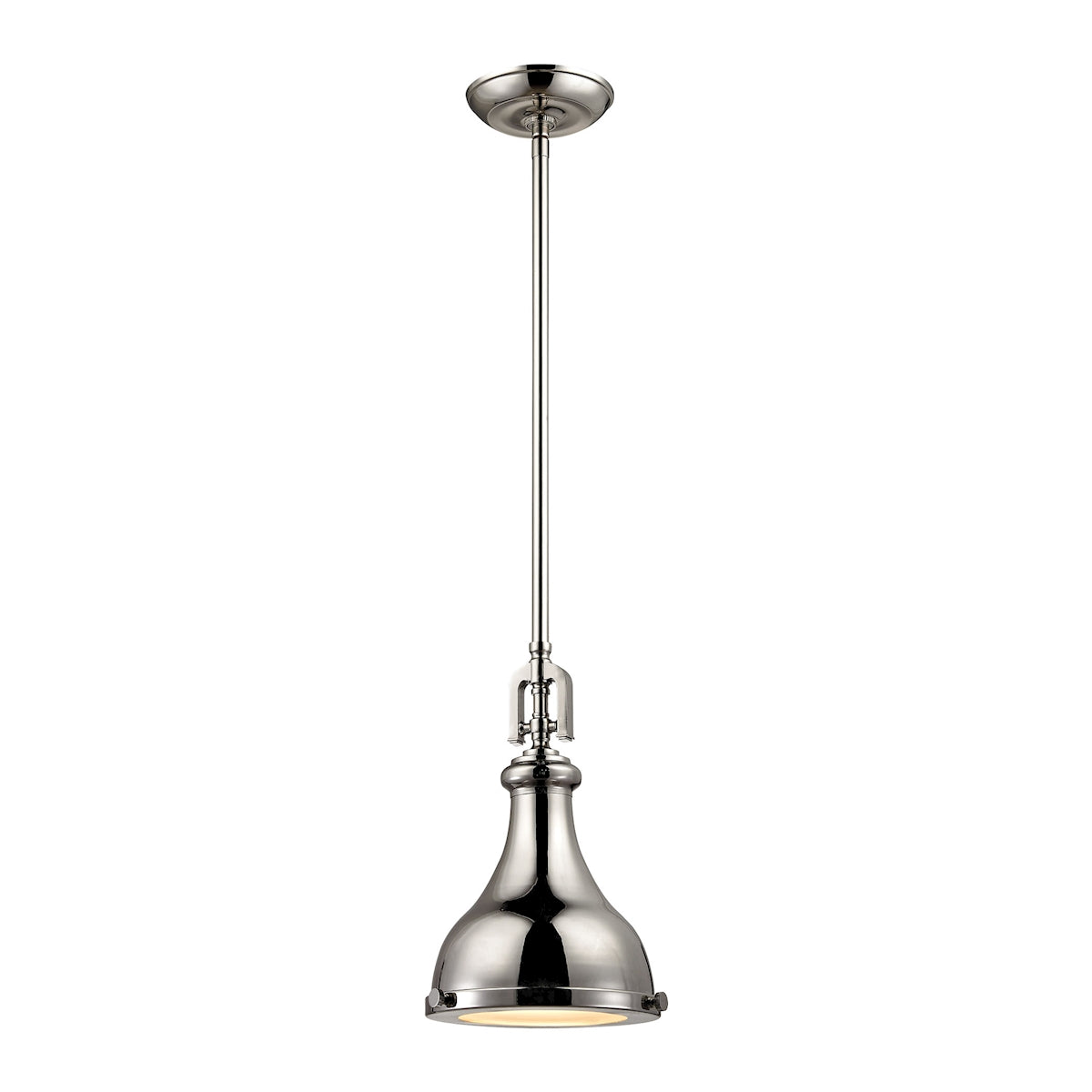 ELK Lighting 57030/1 Rutherford 1-Light Mini Pendant in Polished Nickel with Metal Shade