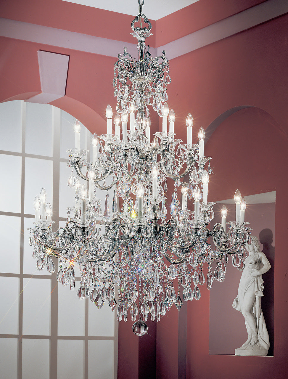 Classic Lighting 57030 MS CGT Via Venteo Crystal Chandelier in Millennium Silver (Imported from Spain)