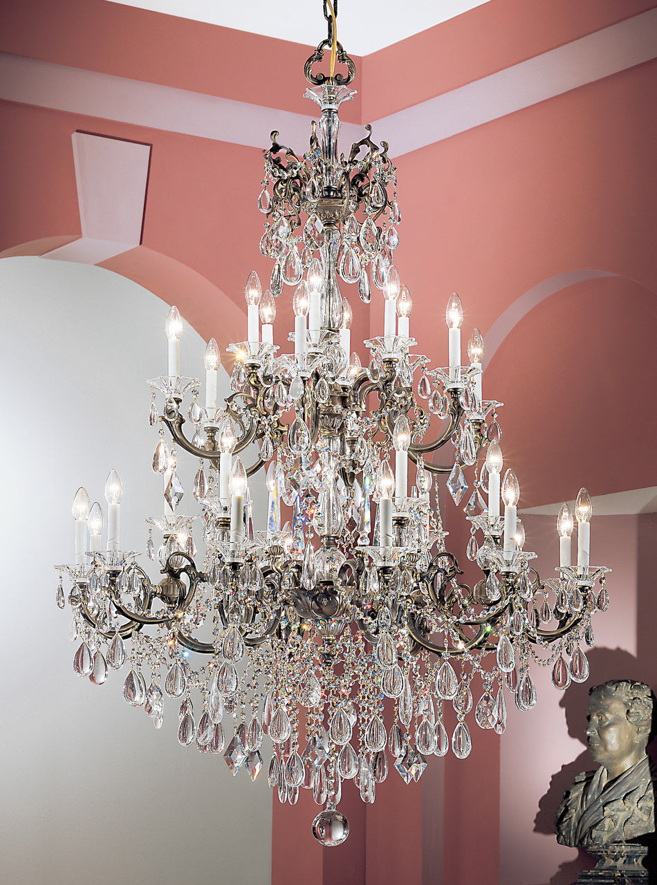 Classic Lighting 57030 RB CBK Via Venteo Crystal Chandelier in Roman Bronze (Imported from Spain)