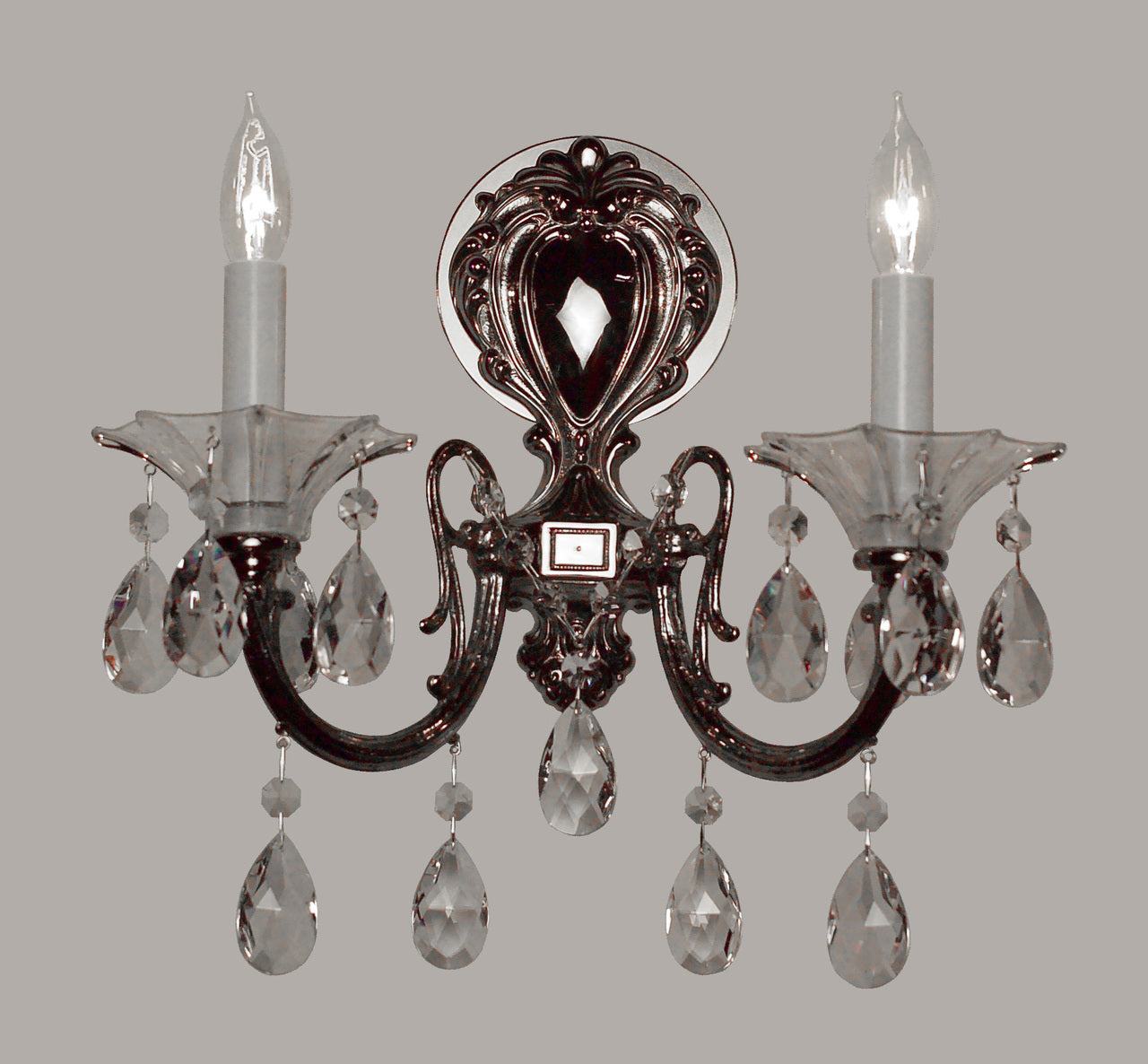 Classic Lighting 57052 CHP SGT Via Lombardi Crystal Wall Sconce in Champagne Pearl (Imported from Spain)