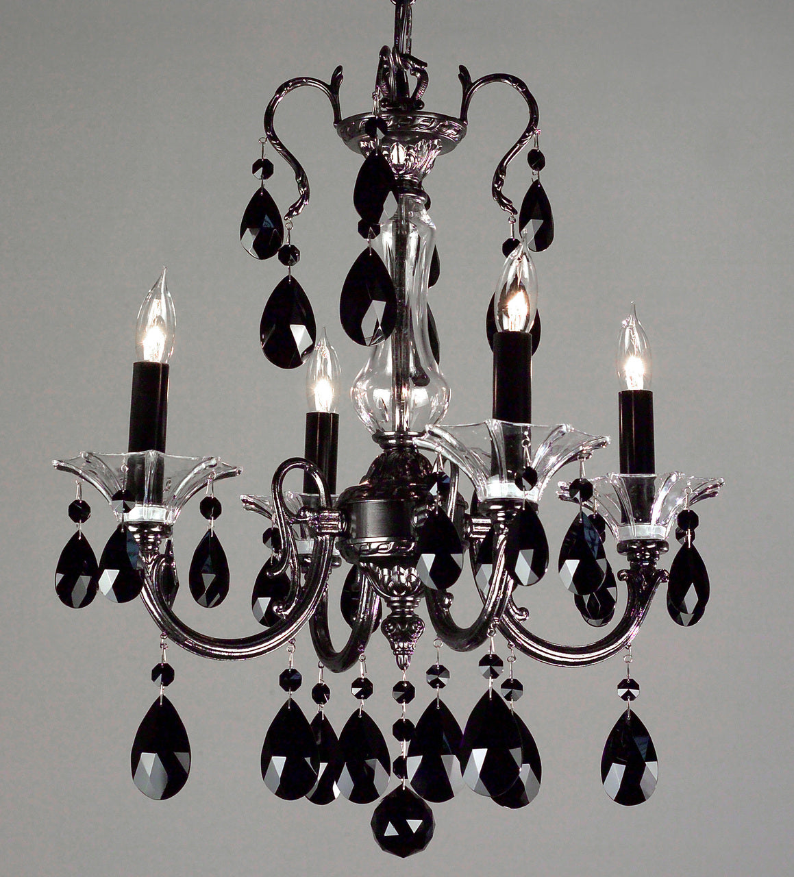 Classic Lighting 57054 CHP CBK Via Lombardi Crystal Mini Chandelier in Champagne Pearl (Imported from Spain)