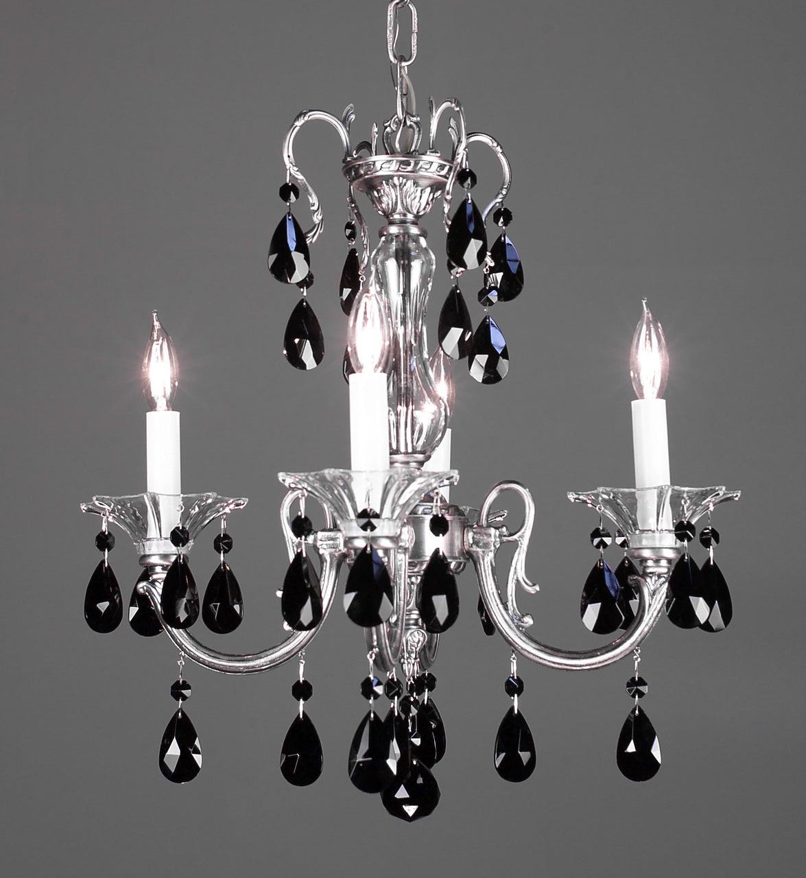 Classic Lighting 57054 MS CP Via Lombardi Crystal Mini Chandelier in Millennium Silver (Imported from Spain)