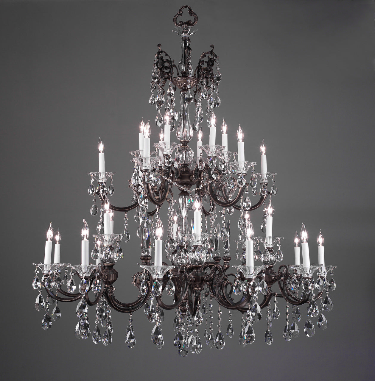 Classic Lighting 57062 CHP CGT Via Lombardi Crystal Chandelier in Champagne Pearl (Imported from Spain)