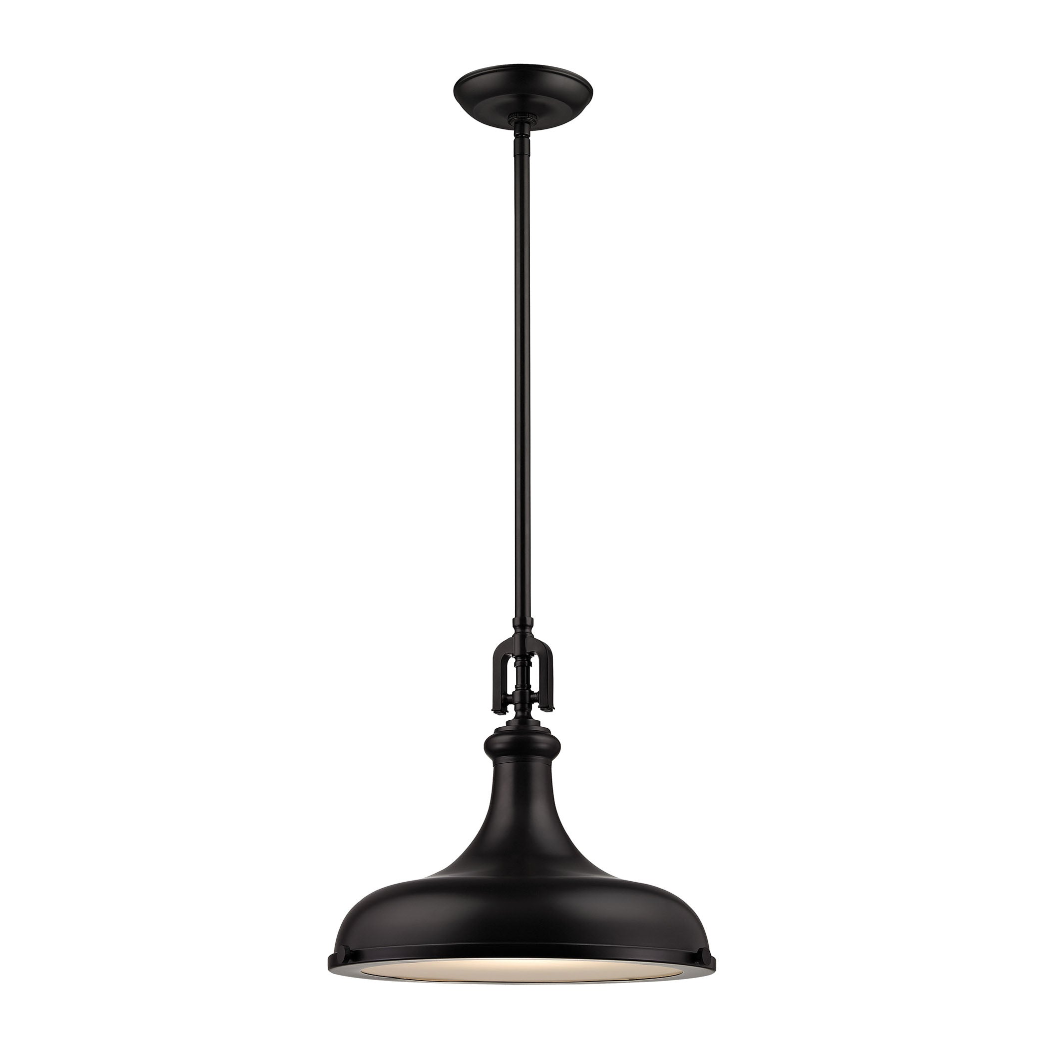 ELK Lighting 57061/1 Rutherford 1-Light Pendant in Oil Rubbed Bronze with Metal Shade