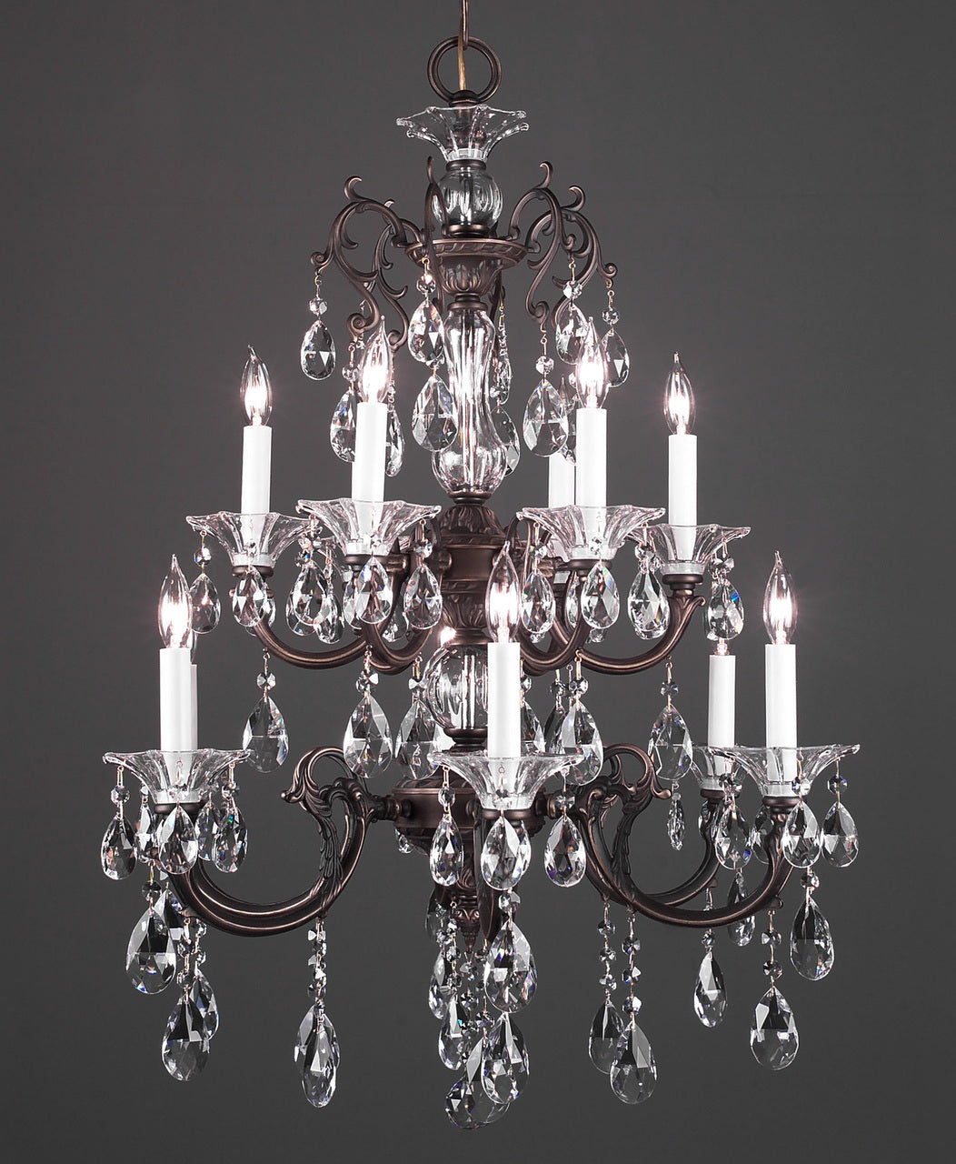 Classic Lighting 57062 RB SJT Via Lombardi Crystal Chandelier in Roman Bronze (Imported from Spain)