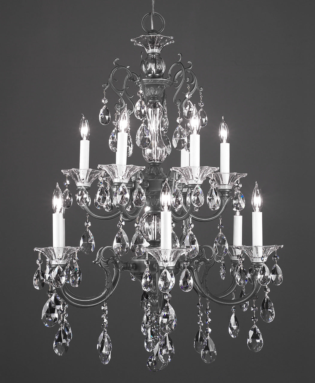 Classic Lighting 57062 SS CBK Via Lombardi Crystal Chandelier in Silverstone (Imported from Spain)