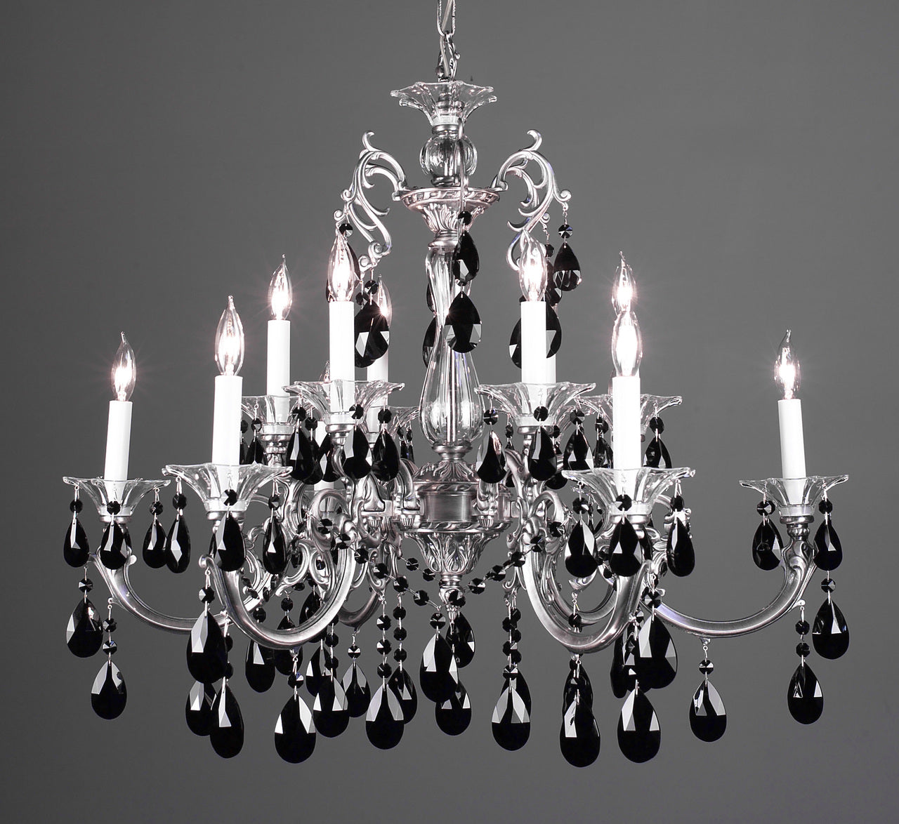 Classic Lighting 57063 MS SC Via Lombardi Crystal Chandelier in Millennium Silver (Imported from Spain)