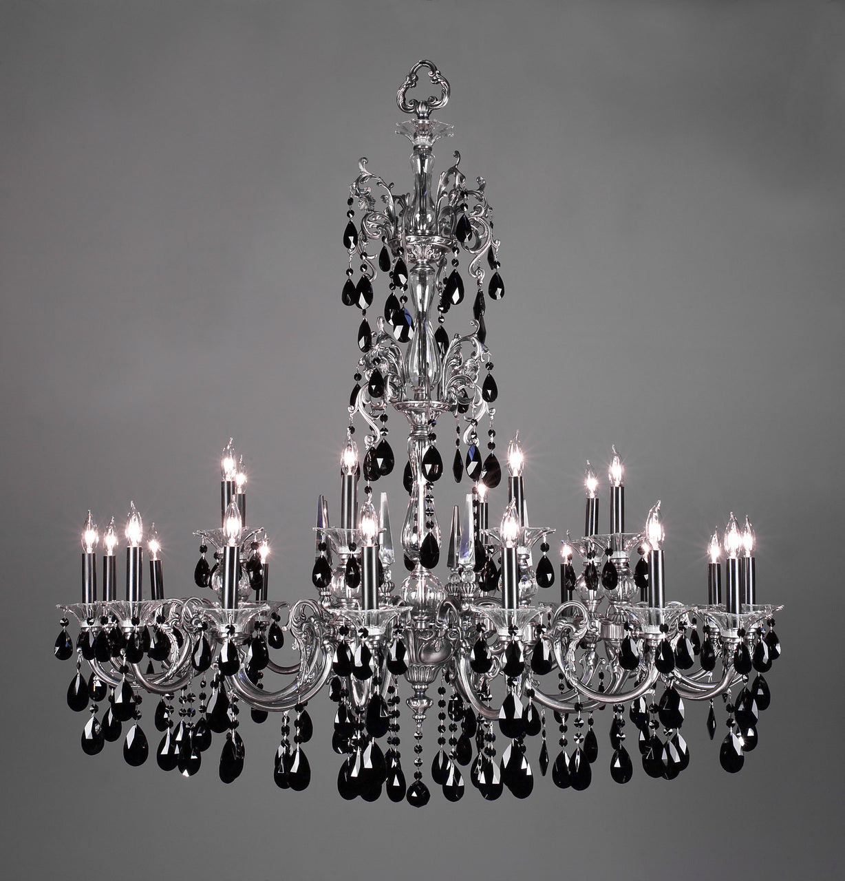 Classic Lighting 57065 MS CBK Via Lombardi Crystal Chandelier in Millennium Silver (Imported from Spain)