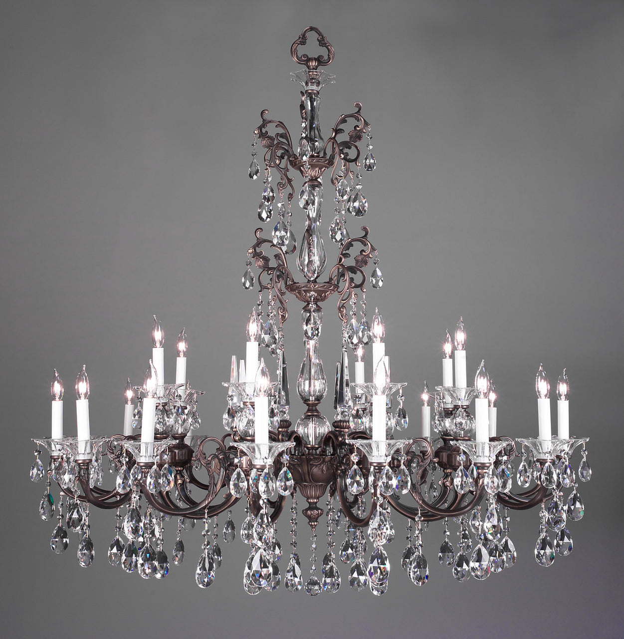 Classic Lighting 57065 RB SJT Via Lombardi Crystal Chandelier in Roman Bronze (Imported from Spain)