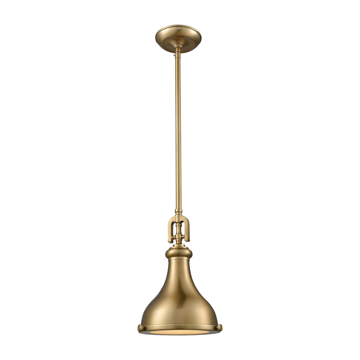 ELK Lighting 57070/1 Rutherford 1-Light Mini Pendant in Satin Brass with Metal Shade