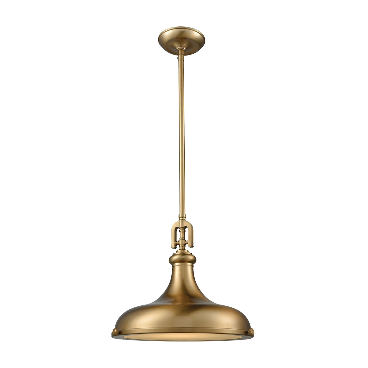 ELK Lighting 57071/1 Rutherford 1-Light Pendant in Satin Brass with Metal Shade