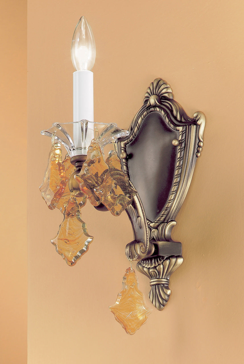 Classic Lighting 57101 RB S Via Firenze Crystal Wall Sconce in Roman Bronze (Imported from Spain)
