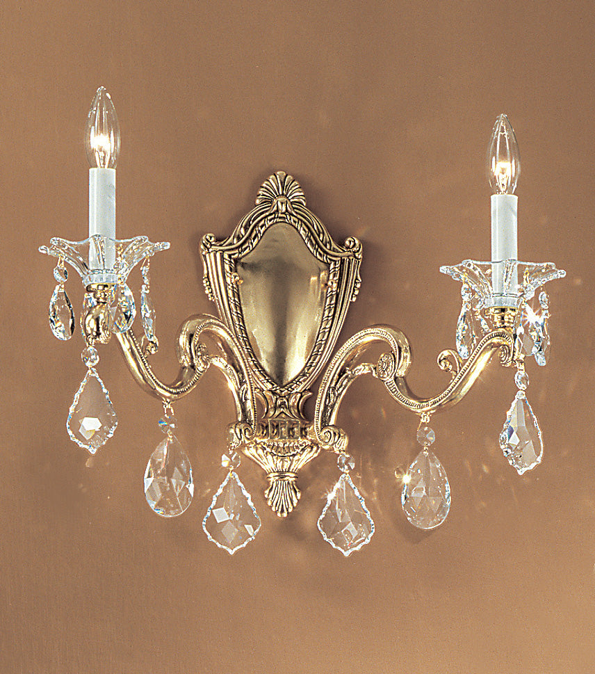 Classic Lighting 57102 BBK SGT Via Firenze Crystal Wall Sconce in Bronze/Black Patina (Imported from Spain)