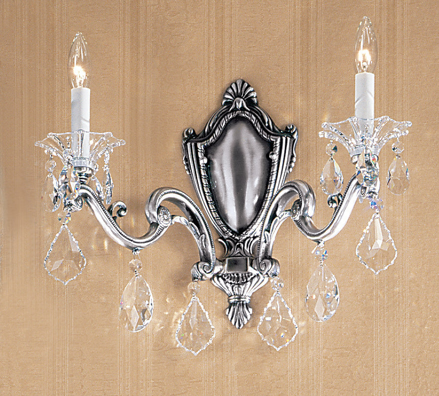 Classic Lighting 57102 MS C Via Firenze Crystal Wall Sconce in Millennium Silver (Imported from Spain)