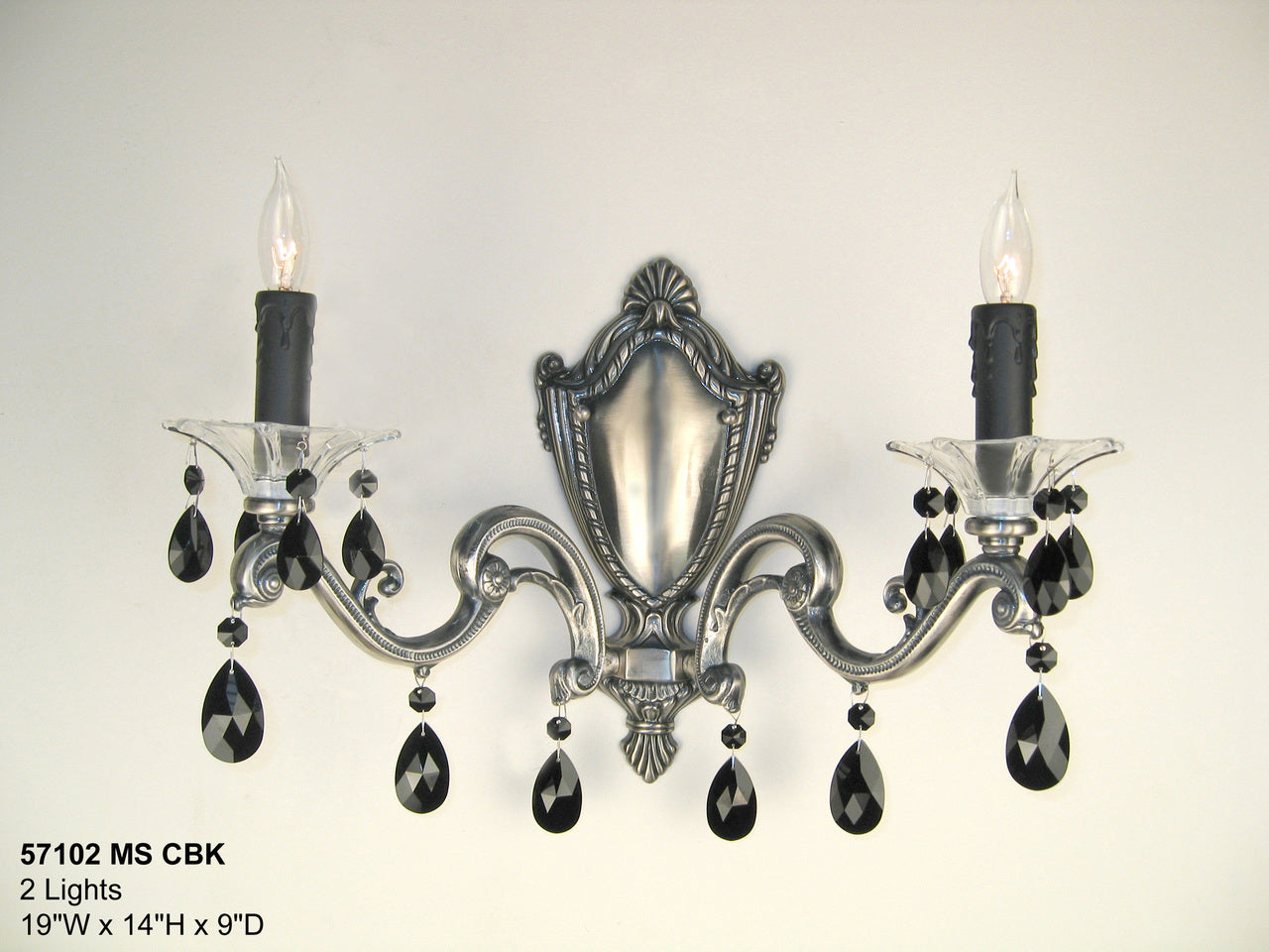Classic Lighting 57102 MS CBK Via Firenze Crystal Wall Sconce in Millennium Silver (Imported from Spain)
