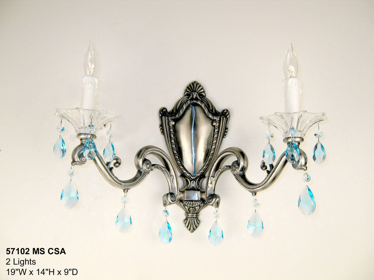 Classic Lighting 57102 MS CSA Via Firenze Crystal Wall Sconce in Millennium Silver (Imported from Spain)