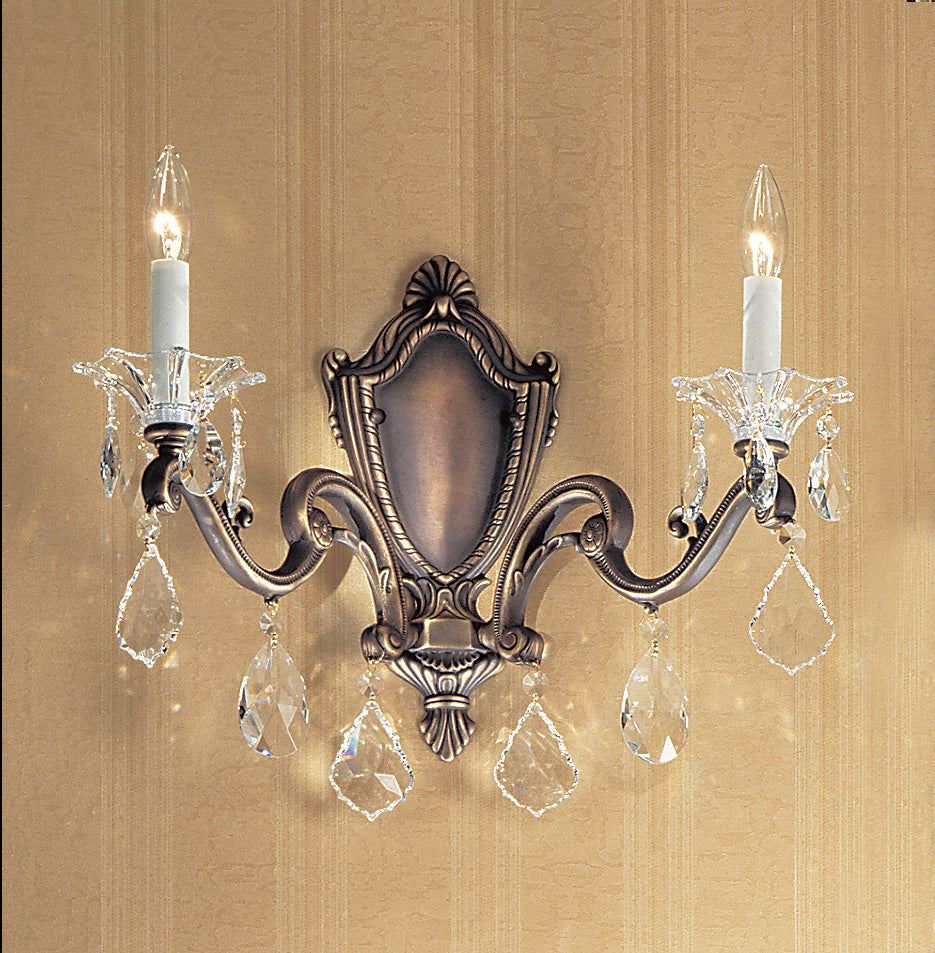Classic Lighting 57102 RB IRA Via Firenze Crystal Wall Sconce in Roman Bronze (Imported from Spain)