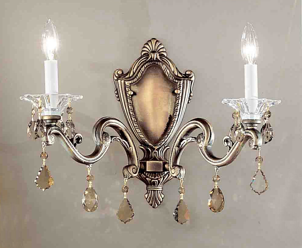 Classic Lighting 57102 RB SGT Via Firenze Crystal Wall Sconce in Roman Bronze (Imported from Spain)