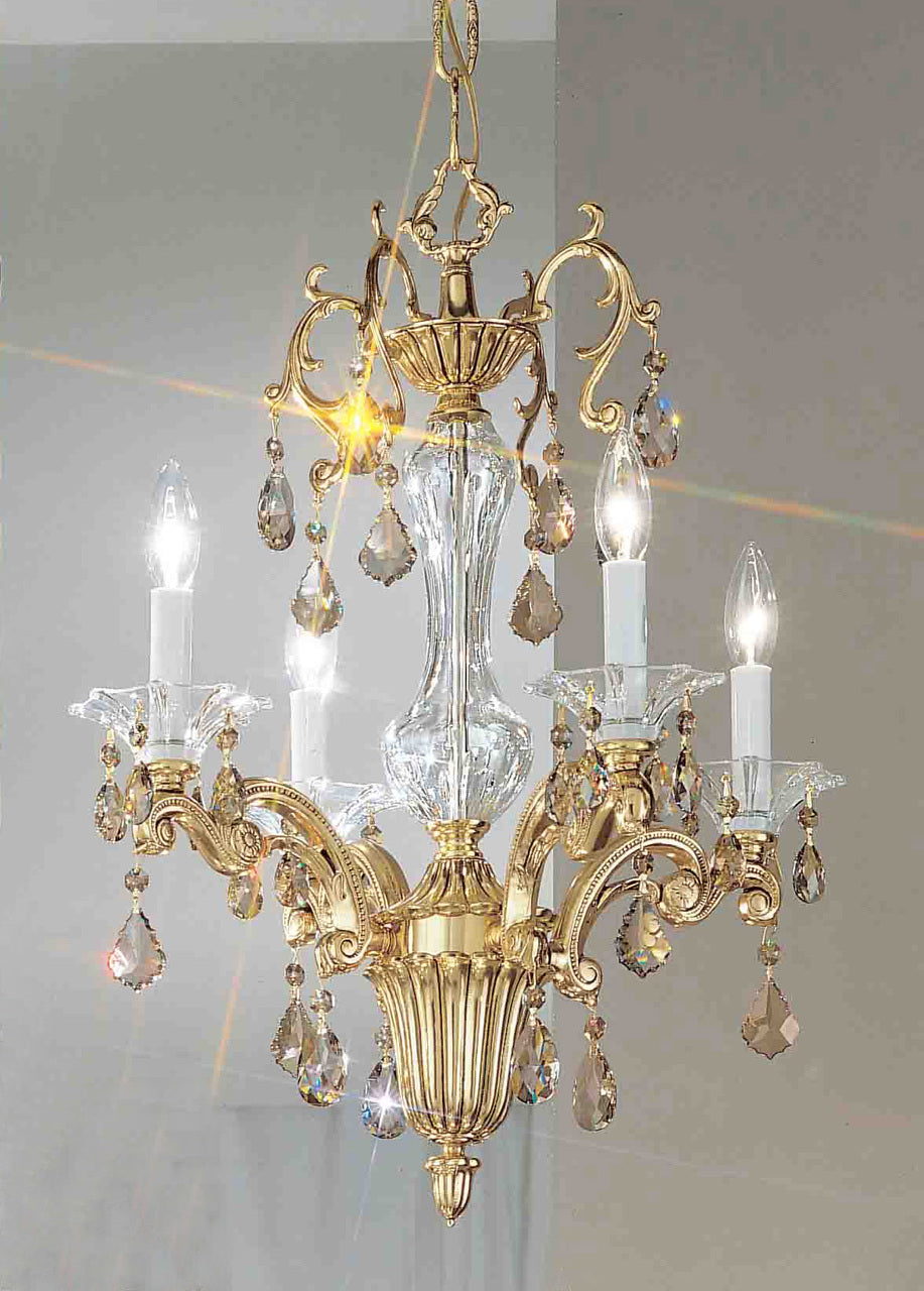 Classic Lighting 57104 BBK IRC Via Firenze Crystal Mini Chandelier in Bronze/Black Patina (Imported from Spain)