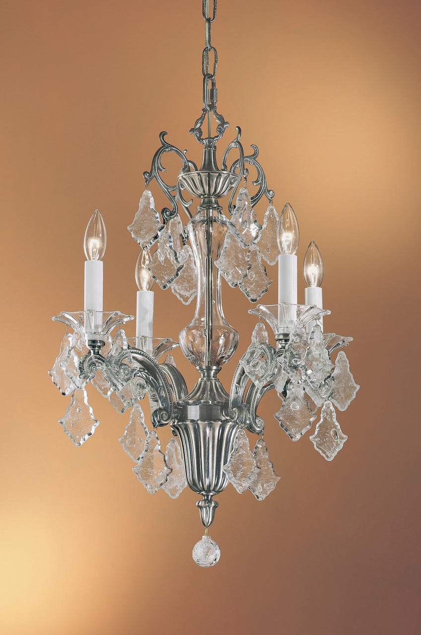 Classic Lighting 57104 MS C Via Firenze Crystal Mini Chandelier in Millennium Silver (Imported from Spain)