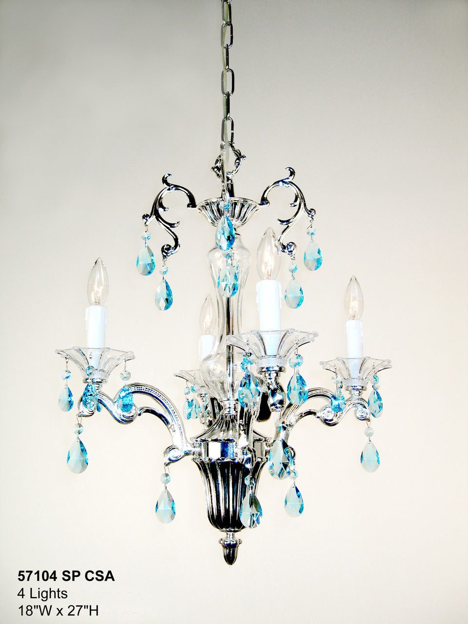 Classic Lighting 57104 SP CSA Via Firenze Crystal Mini Chandelier in Silver (Imported from Spain)
