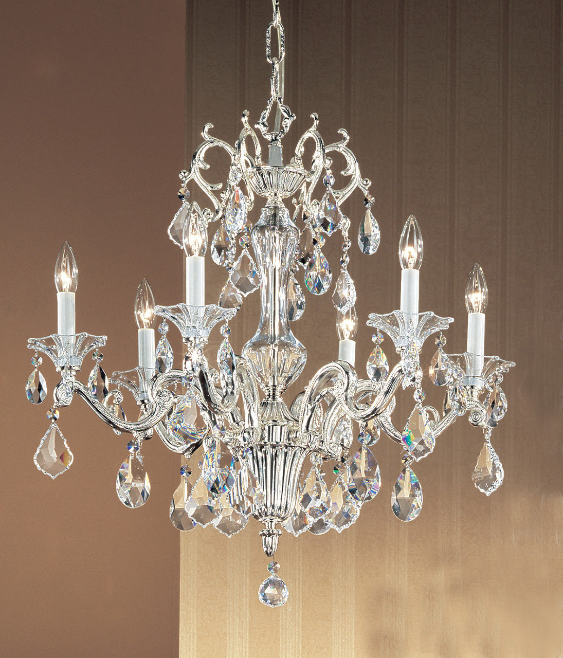 Classic Lighting 57106 SP S Via Firenze Crystal Chandelier in Silver (Imported from Spain)