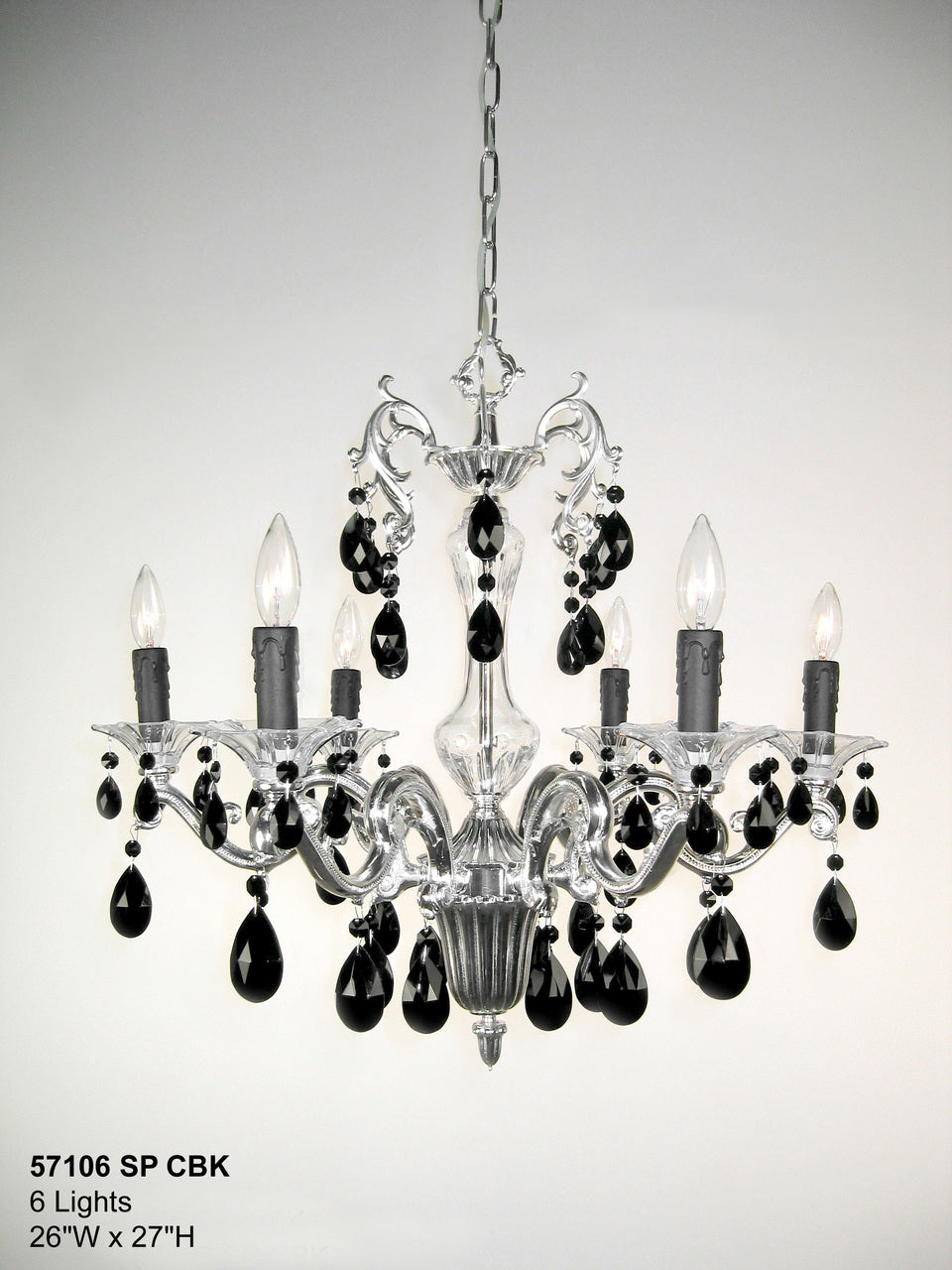 Classic Lighting 57106 SP CBK Via Firenze Crystal Chandelier in Silver (Imported from Spain)