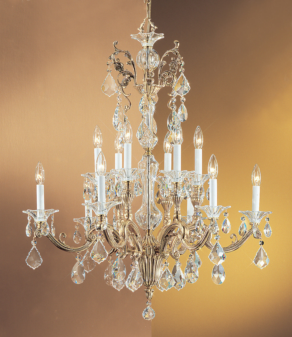 Classic Lighting 57112 BBK CSA Via Firenze Crystal Chandelier in Bronze/Black Patina (Imported from Spain)