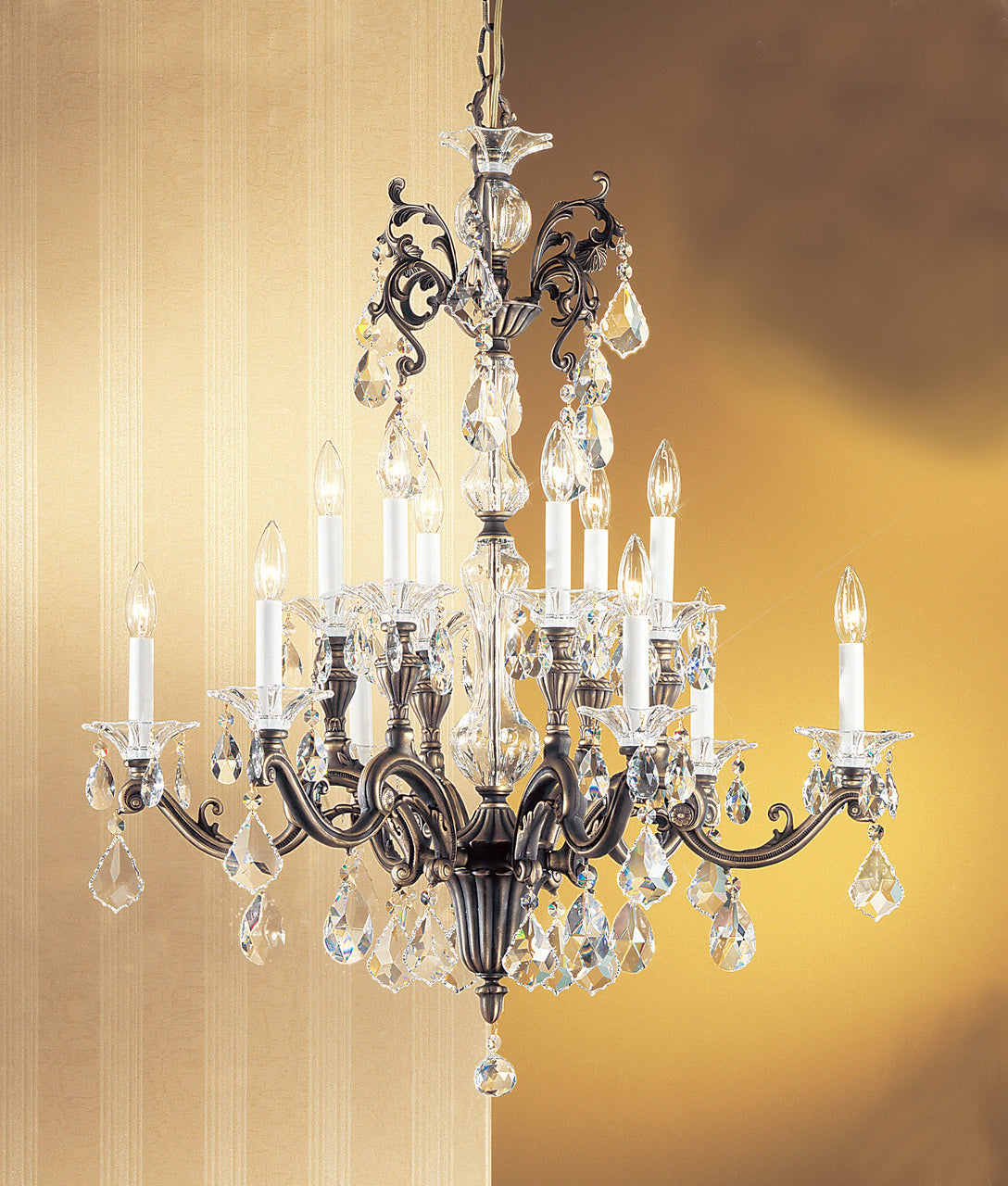 Classic Lighting 57112 RB CBK Via Firenze Crystal Chandelier in Roman Bronze (Imported from Spain)