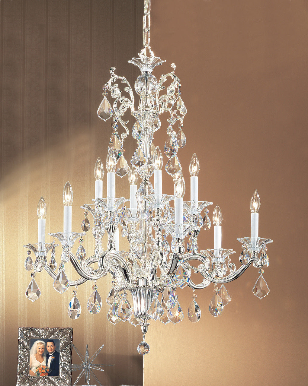 Classic Lighting 57112 SP IRA Via Firenze Crystal Chandelier in Silver (Imported from Spain)