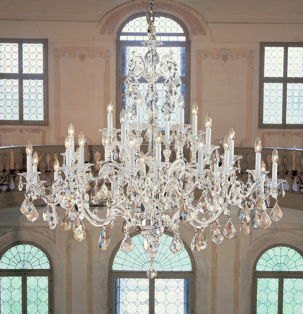 Classic Lighting 57130 SP CBK Via Firenze Crystal Chandelier in Silver (Imported from Spain)