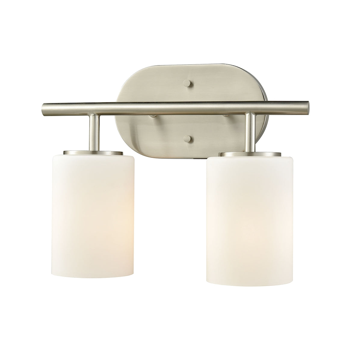 ELK Lighting 57131/2 Pemlico 2-Light Vanity Lamp in Satin Nickel with White Glass